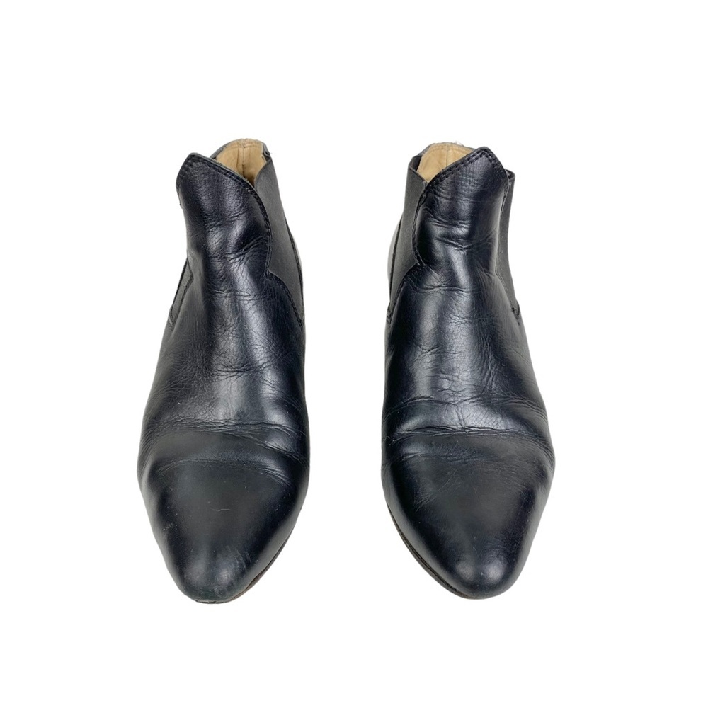 Acne Studios Alma Mid Heel Pull On Leather Ankle Boots in Black 39 0580 - Picture 4 of 15